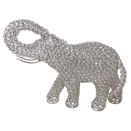 Palacedesigns Elephant Sculpture, Silver & Faux Crystal PA3089099